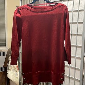 Dark red Cable & Gauge medium 3 quarter sleeved sweater